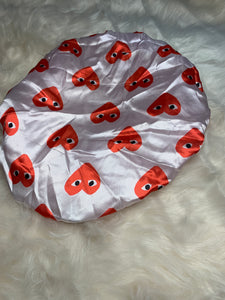 Comme des Garçons Heart Bonnet (Red and white)